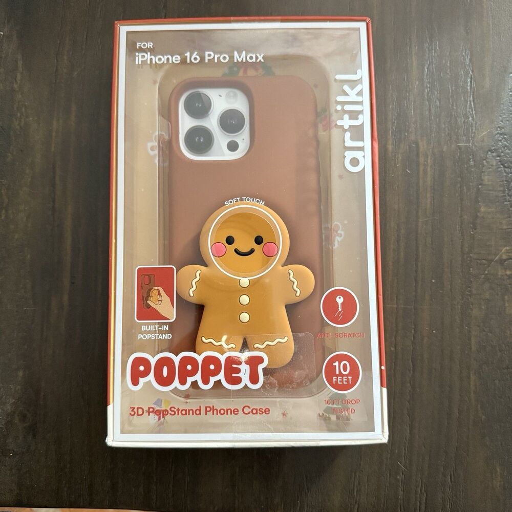ARTIKL POPPET iPhone Case Fit iPhone 16 Pro Max CHRISTMAS Ginger Bread Stand New